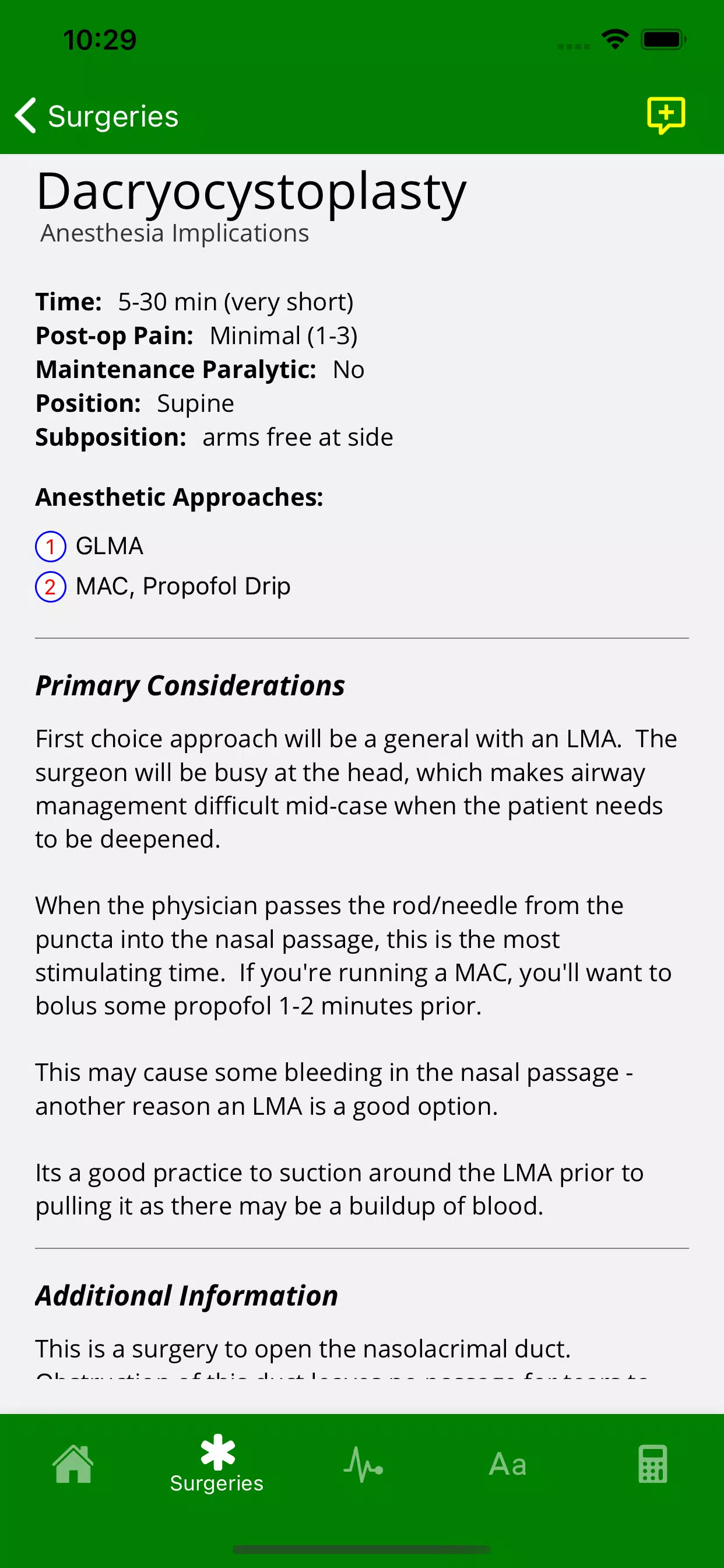 Master Anesthesia Screenshots