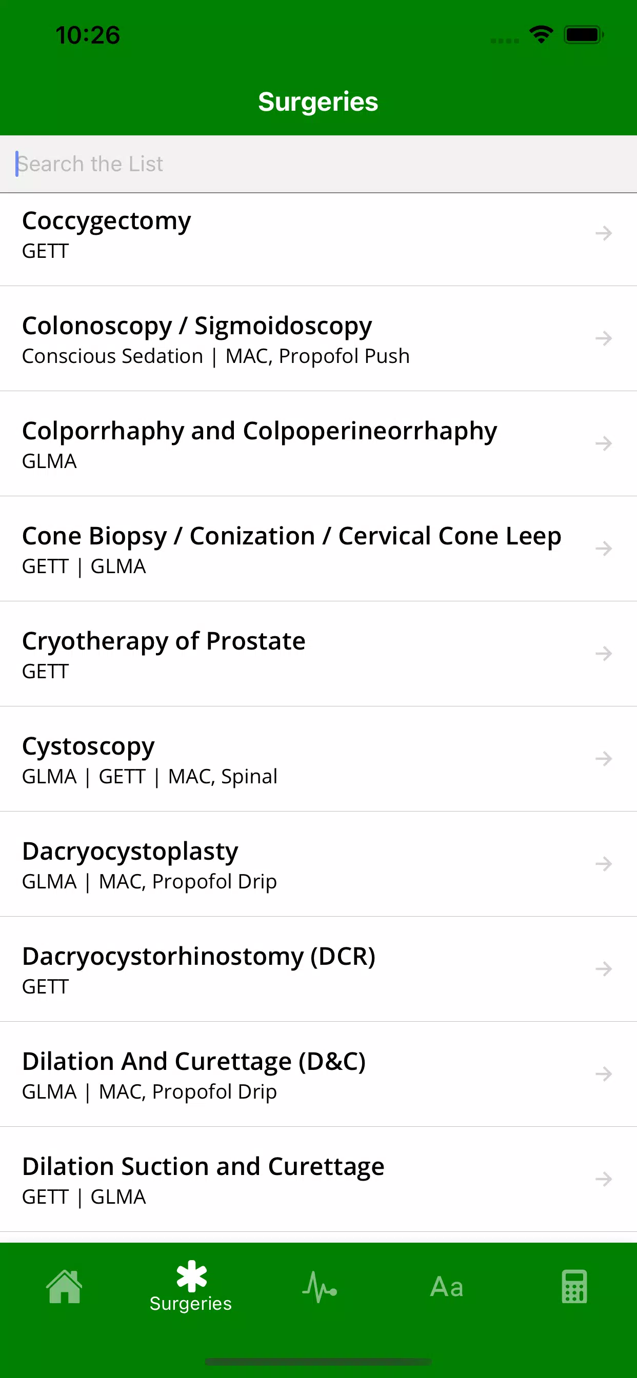 Master Anesthesia Screenshots