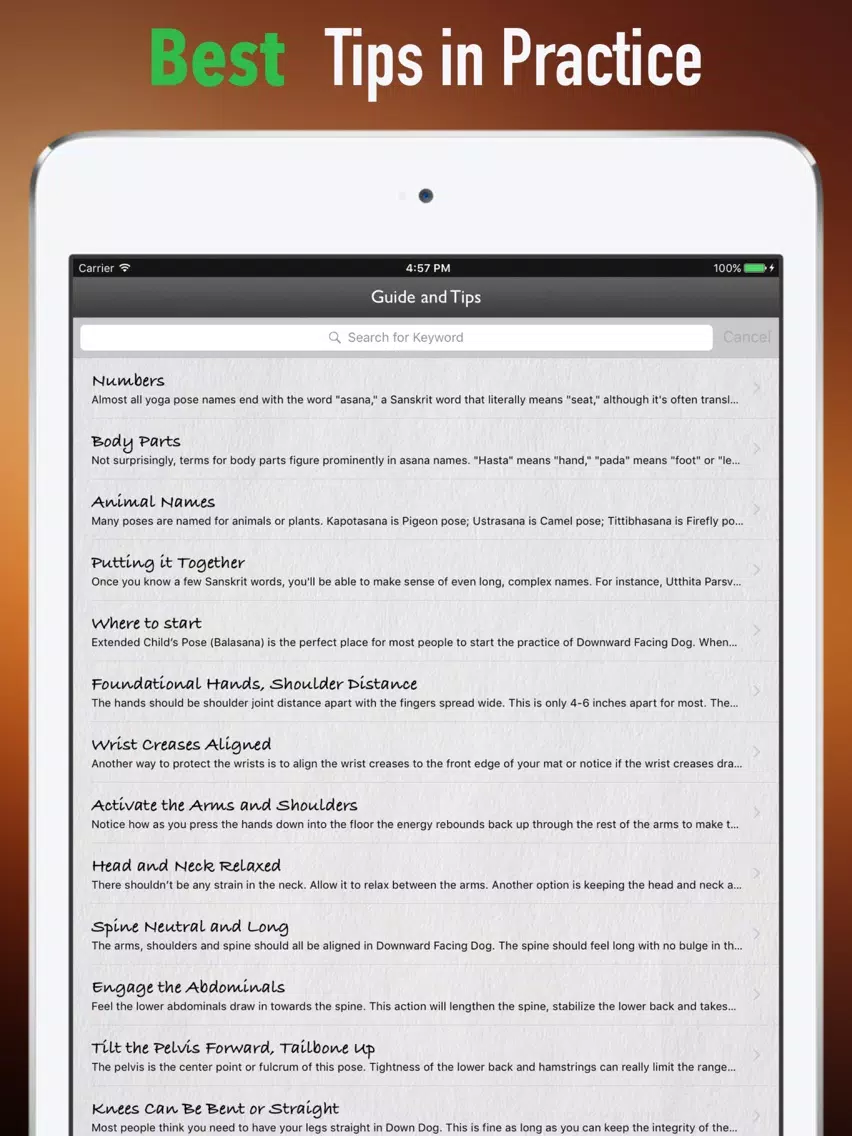 Sanskrit Yoga Skill-Tips and Tutorials iPad Screenshots