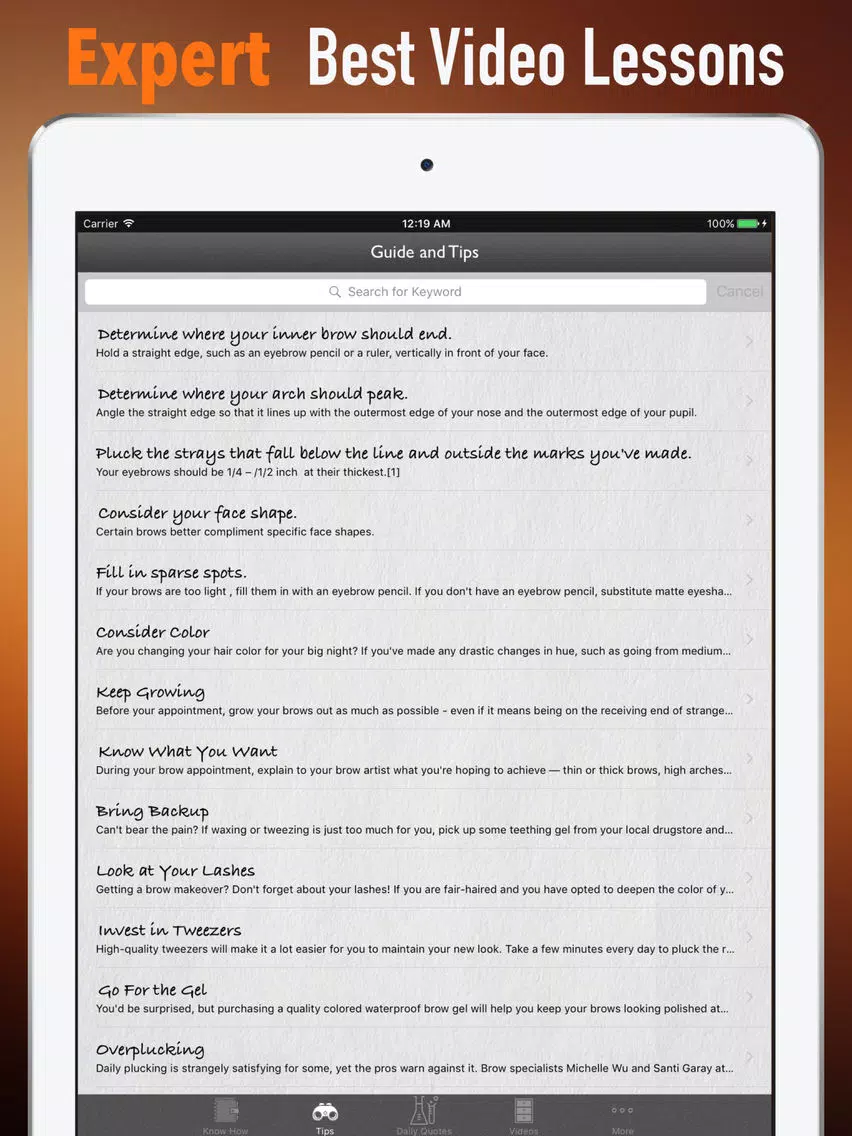How to Shape Eyebrows-Perfect Eyebrow Shape iPad Screenshots