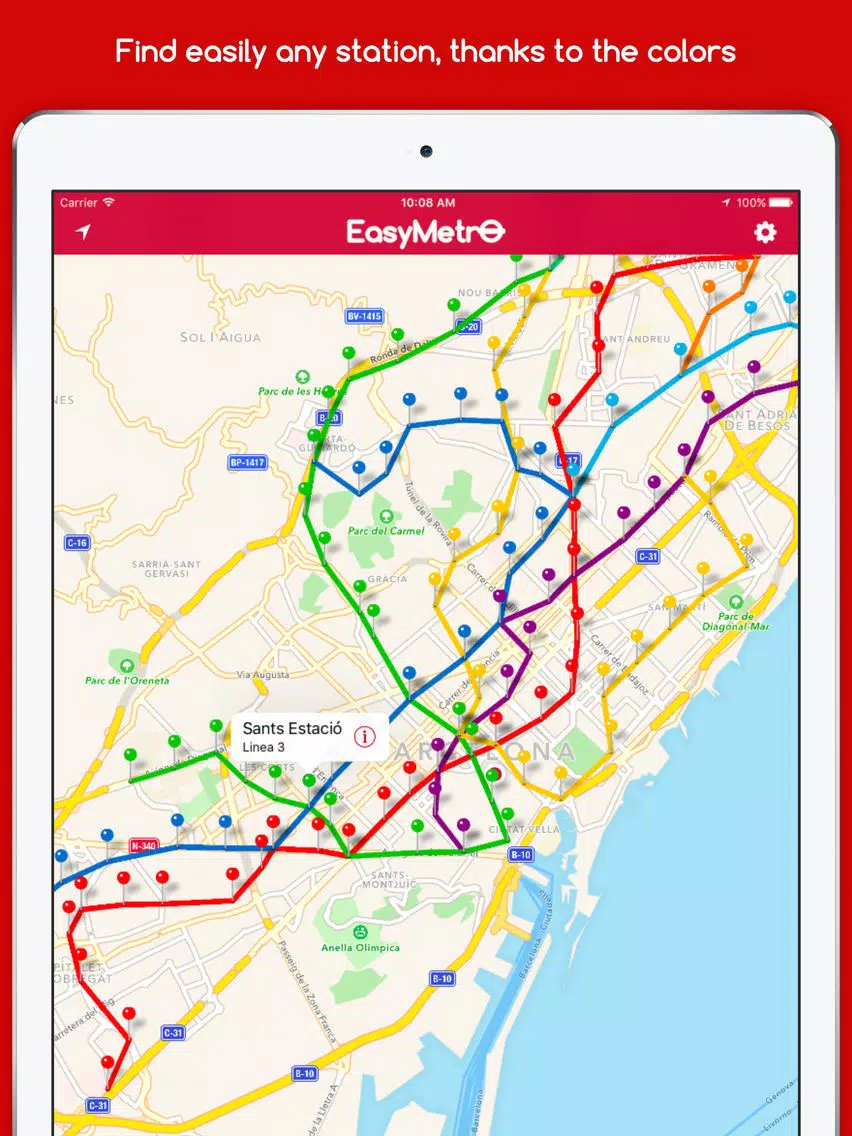 EasyMetro TMB Barcelona - The Barcelona Metro iPad Screenshots
