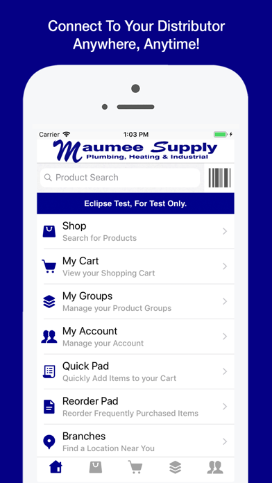 Maumee Supply OE Touch Screenshots
