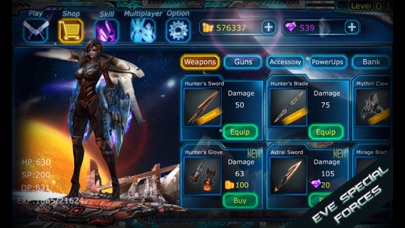 Capturas de tela do Eva Special Forces-Galaxy Hunter Code Friya