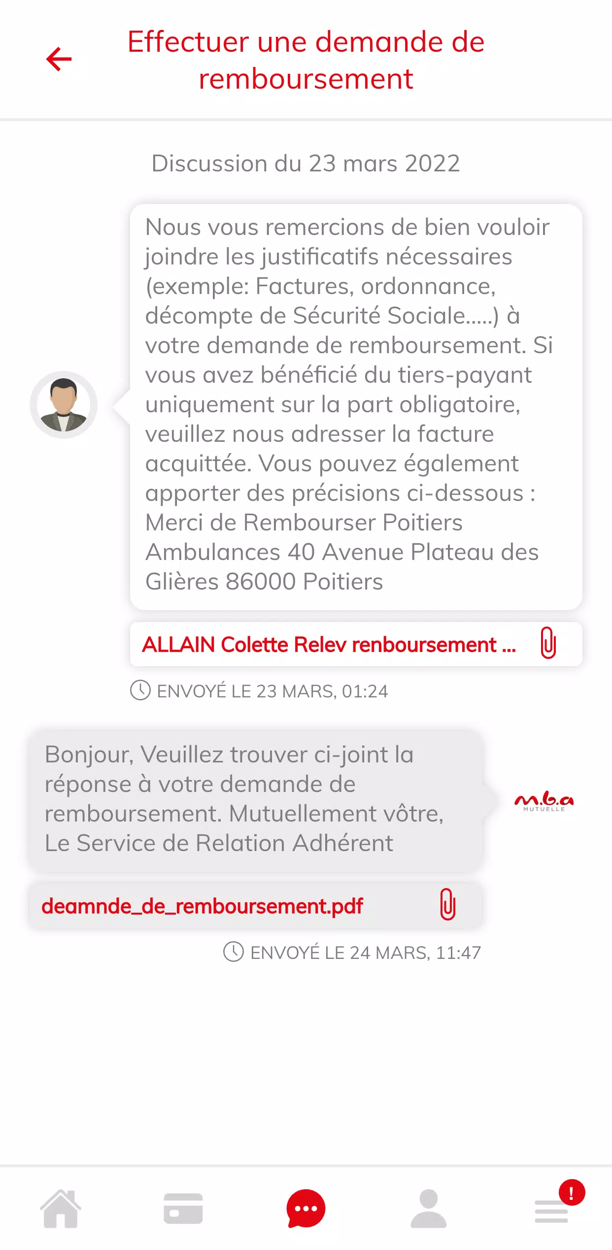 Espace adhérent MBA Mutuelle Screenshots