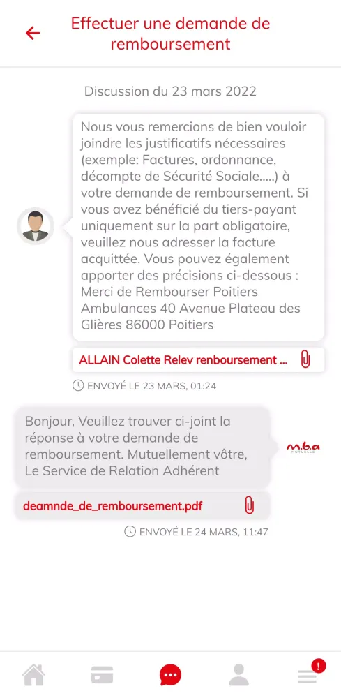 Espace adhérent MBA Mutuelle Screenshots