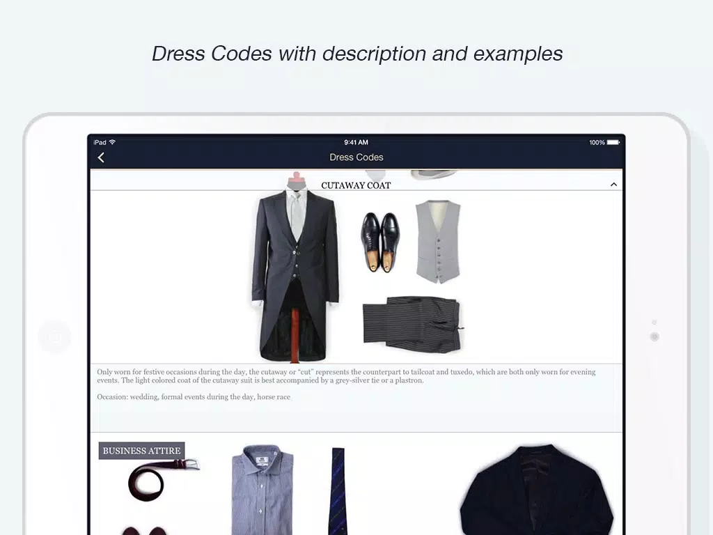 Gentleman Tools - How to Tie a Tie, Size Converter, Dress Codes, Ironing Guide, Wine Glossary iPad Screenshots