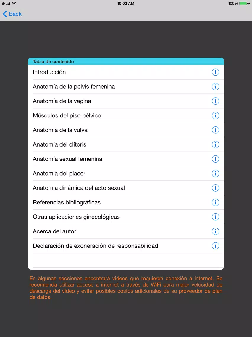 Anatomia Sexual Femenina iPad Screenshots