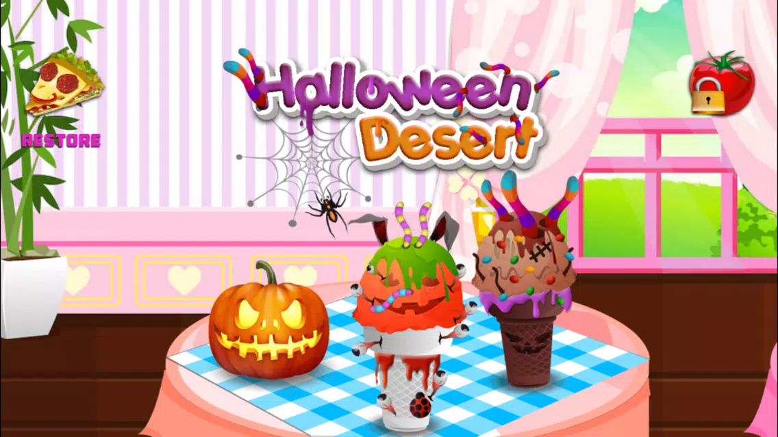 Halloween party food cooking granny pie,sea food ,smile slice,turki sandwich ,halloween desert maker.. Screenshots