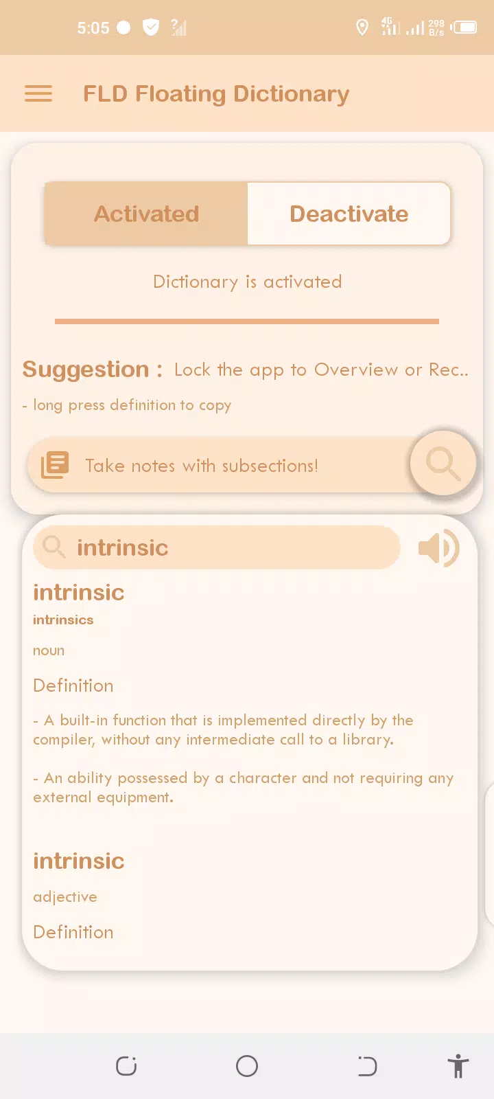 FLD Floating Dictionary -Search meanings instantly Screenshots