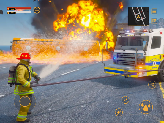 Firefighter:Car fire truck sim iPad  स्क्रीनशॉट