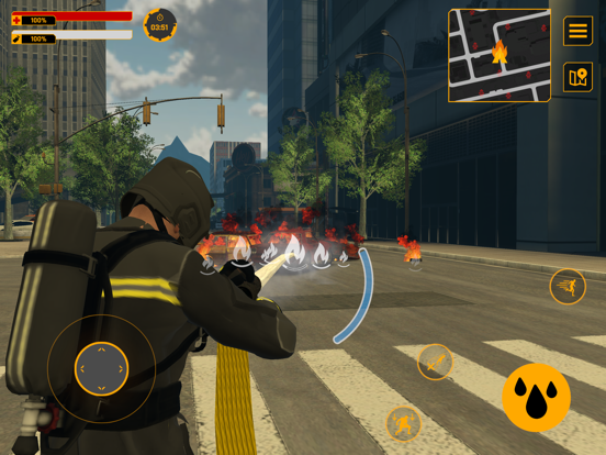 Firefighter:Car fire truck sim iPad  स्क्रीनशॉट