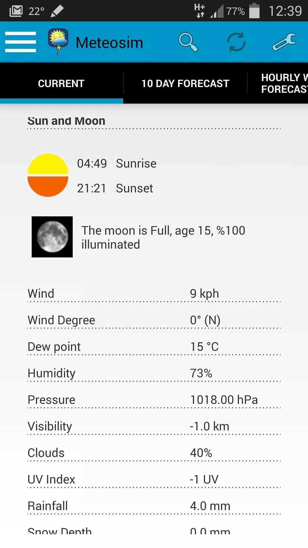 Meteosim weather Screenshots