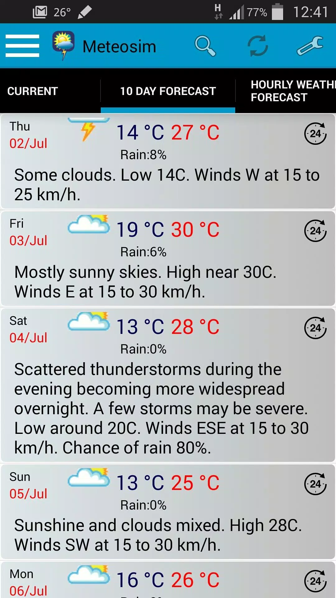 Meteosim weather Screenshots