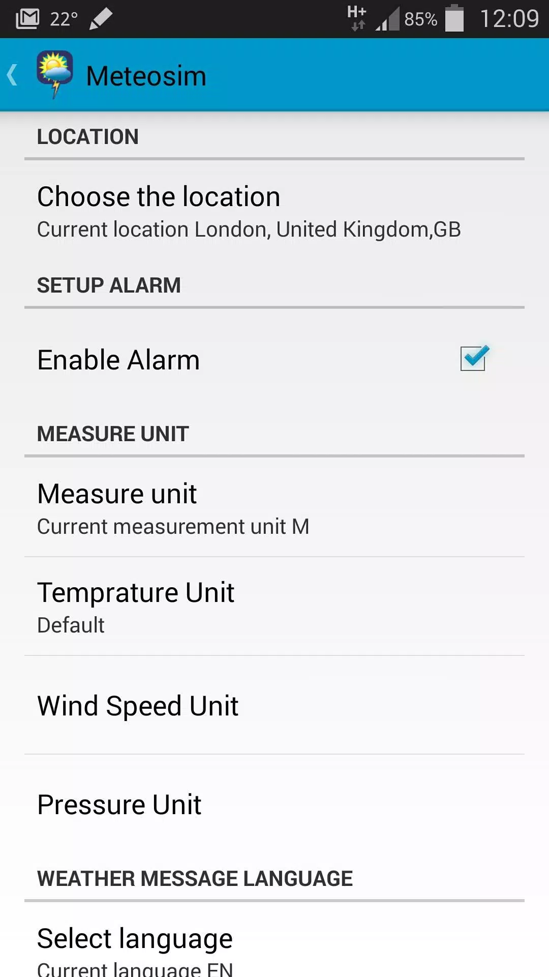 Meteosim weather Screenshots