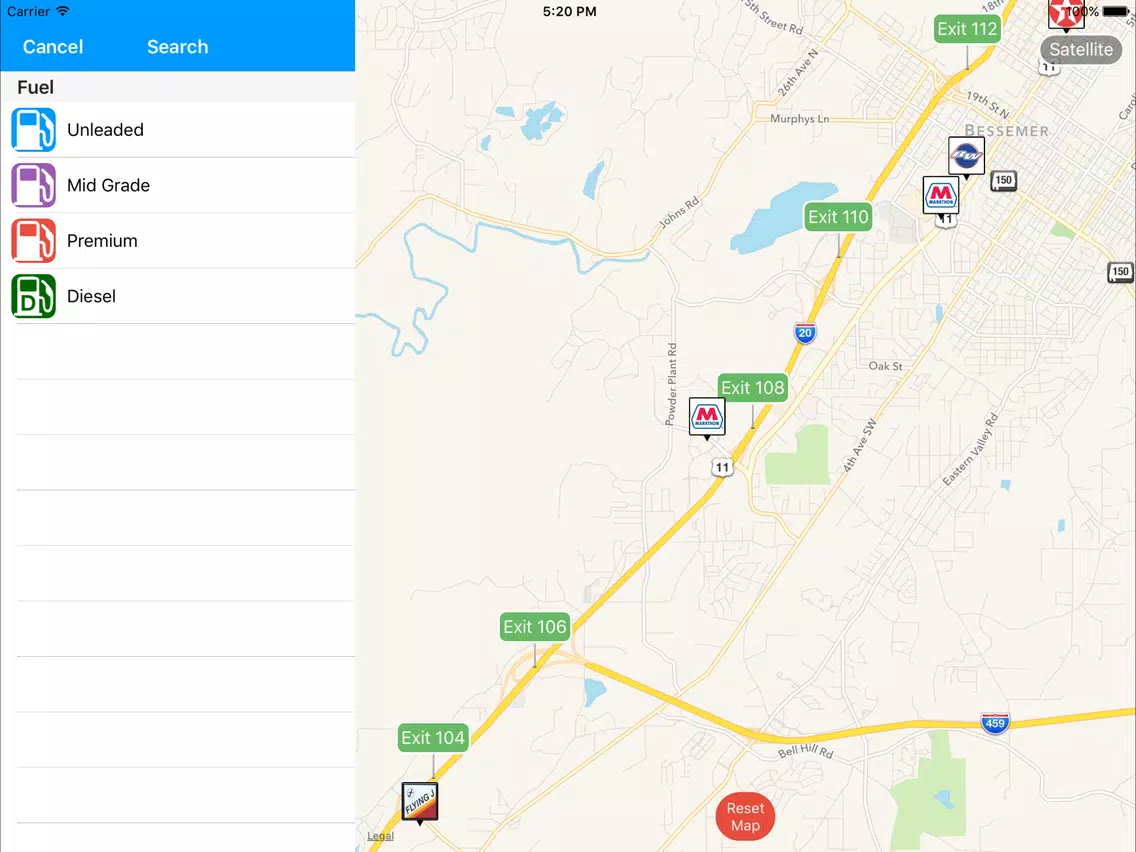 iExit Gas: Cheapest Gas Prices By Interstate Exit iPad Screenshots
