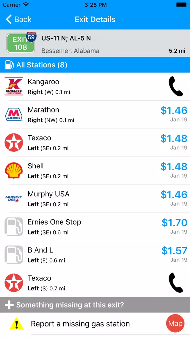 iExit Gas: Cheapest Gas Prices By Interstate Exit Screenshots
