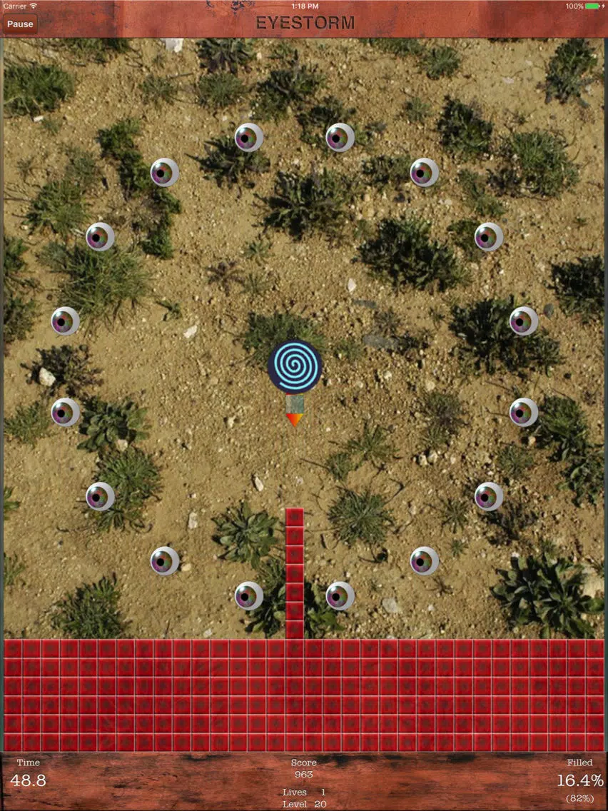 Eyestorm (Jezzball clone) iPad  سکرین شاٹس