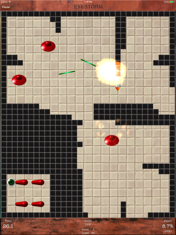 Captures d'écran de Eyestorm Lite (Jezzball clone) iPad 