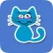Animated Blue Cat Stickers for Messaging