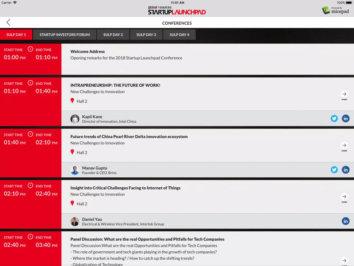 Startup Launchpad 2018 iPad Screenshots