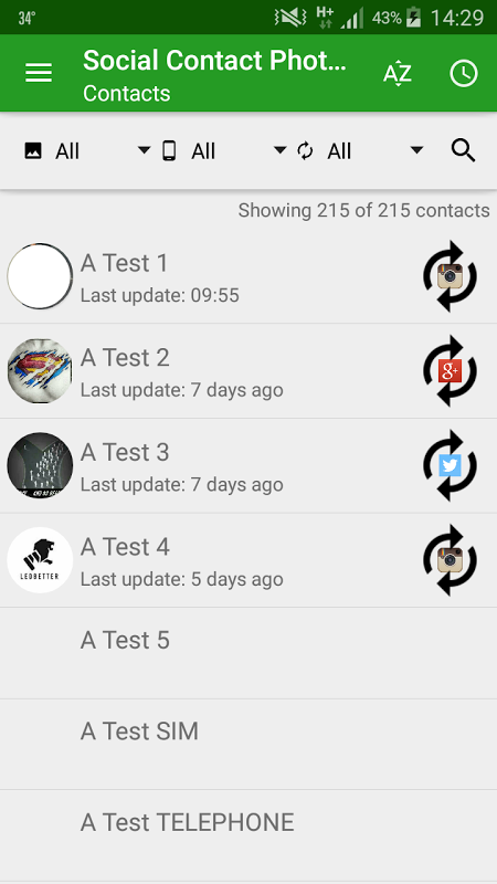Social Contact Photo Sync Screenshots