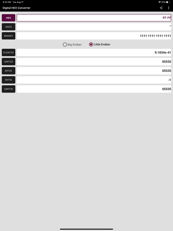 Digital Hex Converter iPad Screenshots