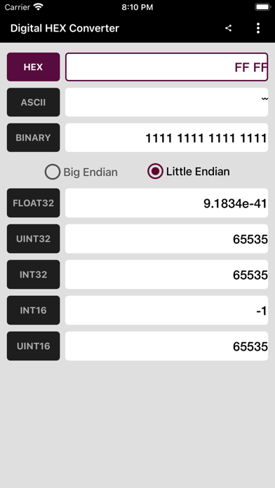 Digital Hex Converter Screenshots