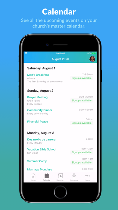 Church Center App Screenshots