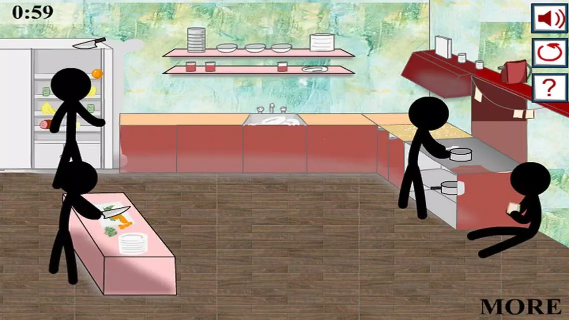 Capturas de pantalla de Stickman Crime in Kitchen － The Best New High IQ Test Game