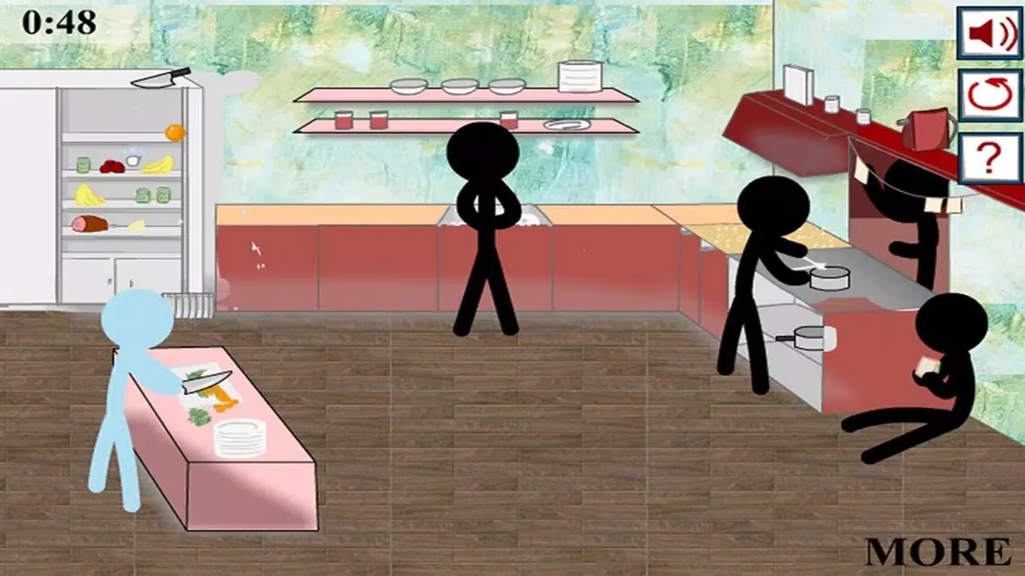 Capturas de pantalla de Stickman Crime in Kitchen － The Best New High IQ Test Game