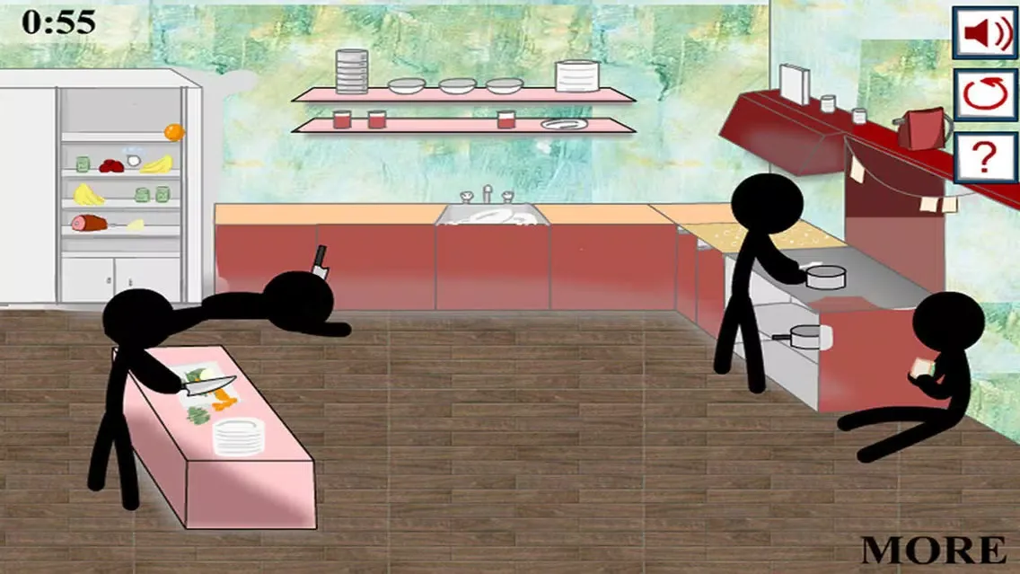 Capturas de pantalla de Stickman Crime in Kitchen － The Best New High IQ Test Game