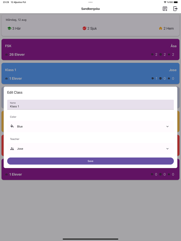 Class Student Atendance Trackr iPad Screenshots