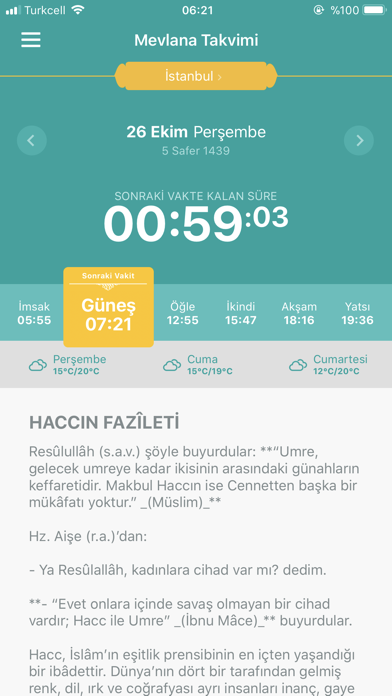 Namaz Vakti Mevlana Takvimi Screenshots