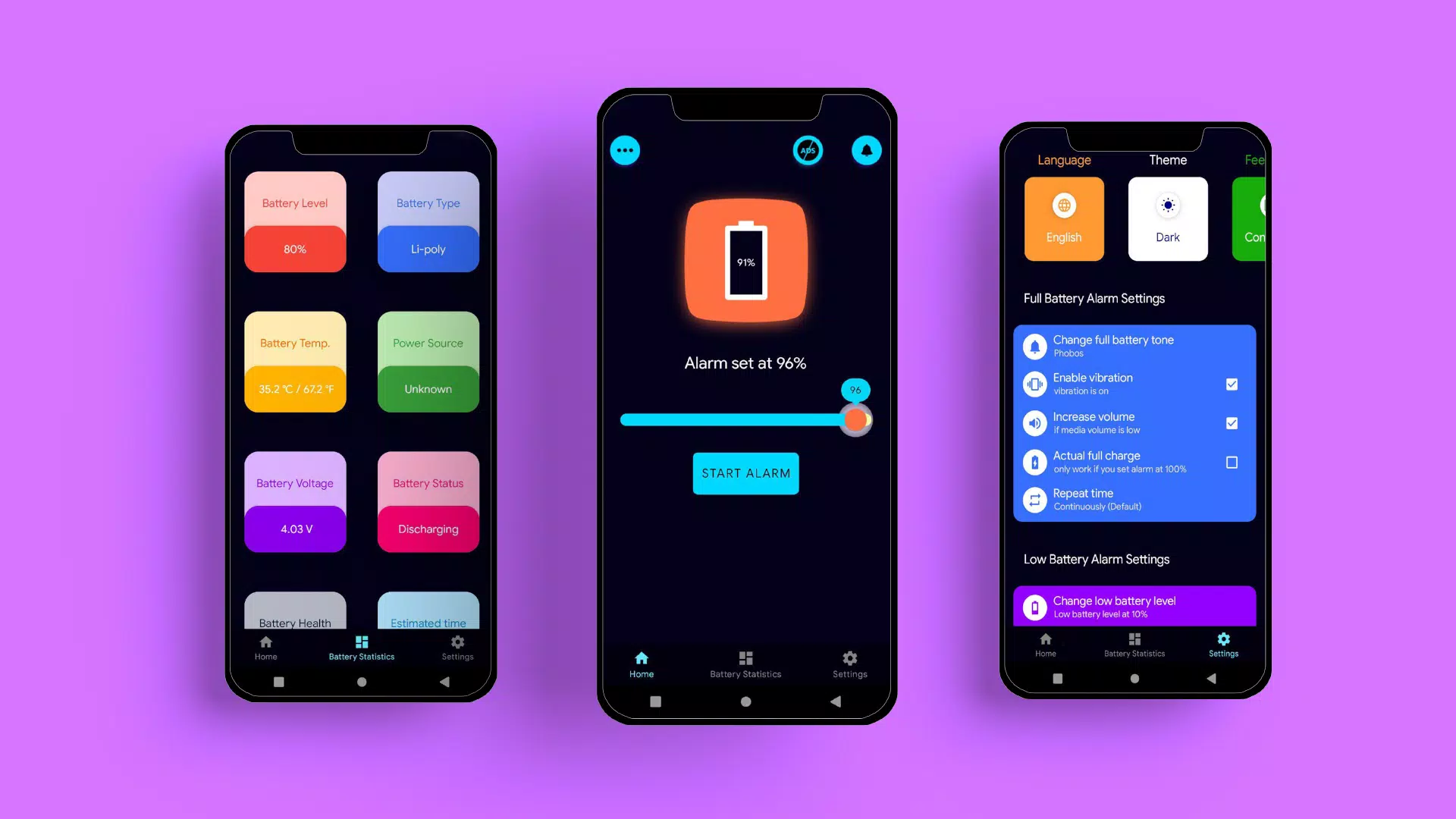 Full Battery Alarm Screenshots
