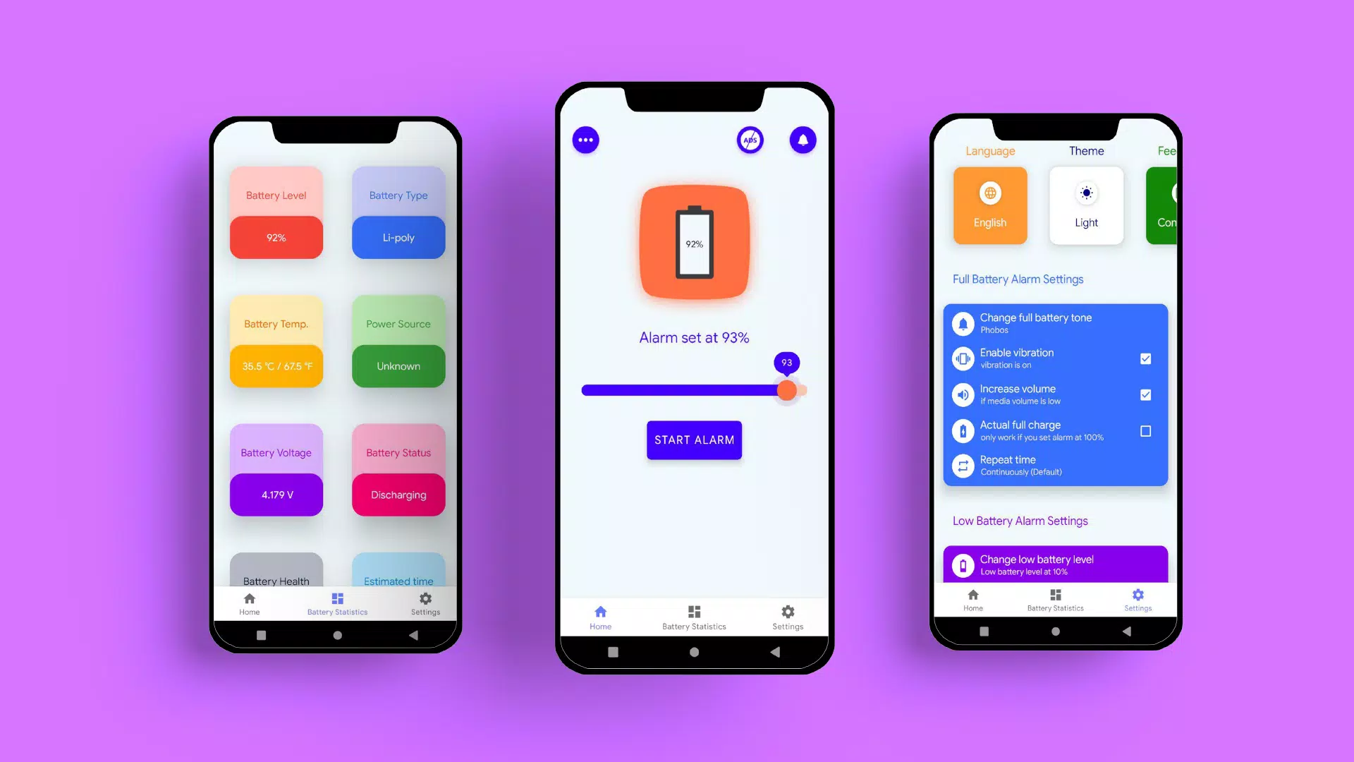 Full Battery Alarm Screenshots