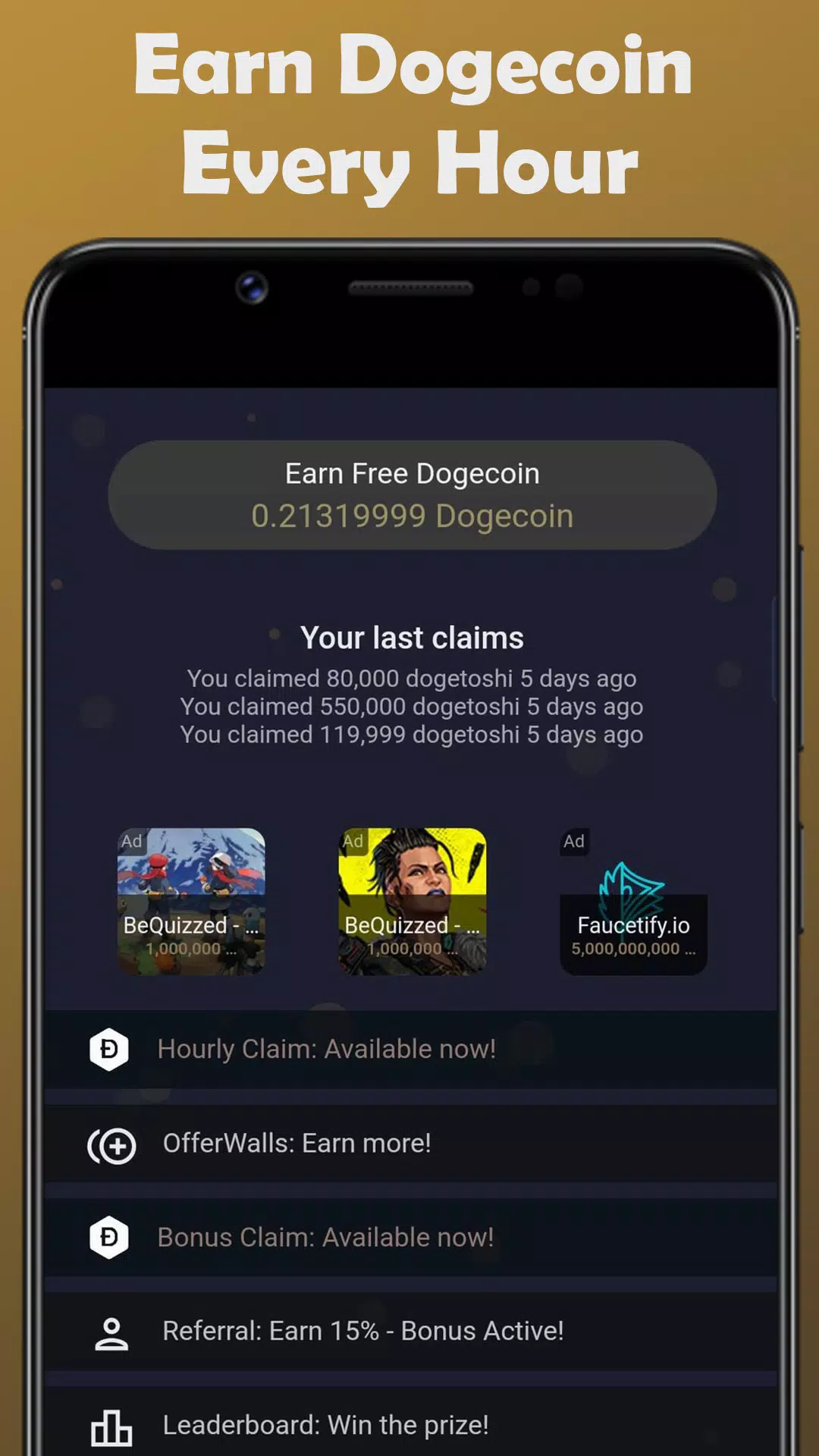 Earn Dogecoin Screenshots