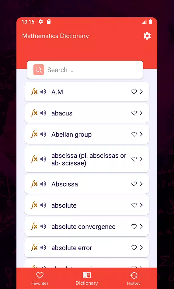 Mathematics Dictionary Screenshots