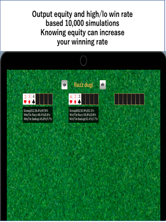 Stud game odds calculator iPad Screenshots