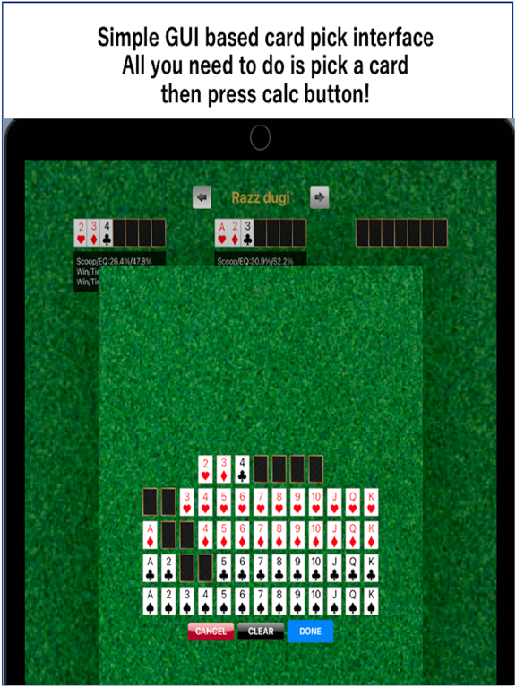 Stud game odds calculator iPad Screenshots