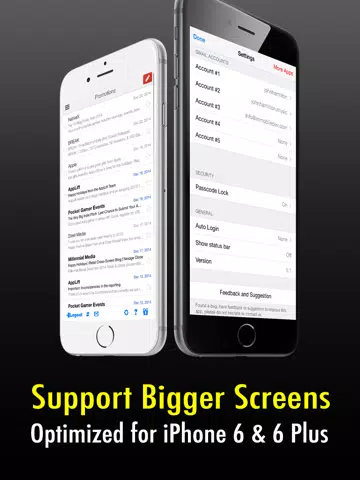 Safe Mail for Gmail Free : secure and easy email mobile app with Touch ID to access multiple Gmail and Google Apps inbox accounts iPad Screenshots