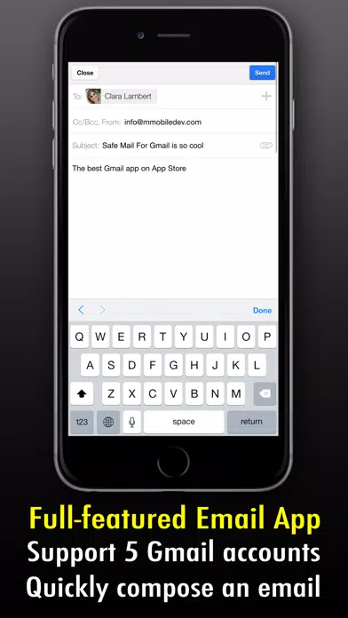 Safe Mail for Gmail Free : secure and easy email mobile app with Touch ID to access multiple Gmail and Google Apps inbox accounts Screenshots