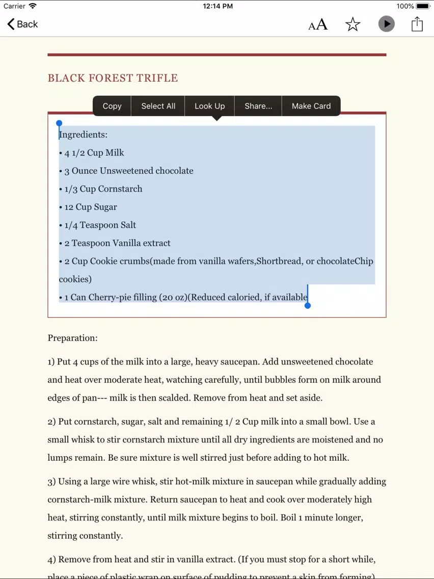 Christmas Cake Recipes iPad Screenshots