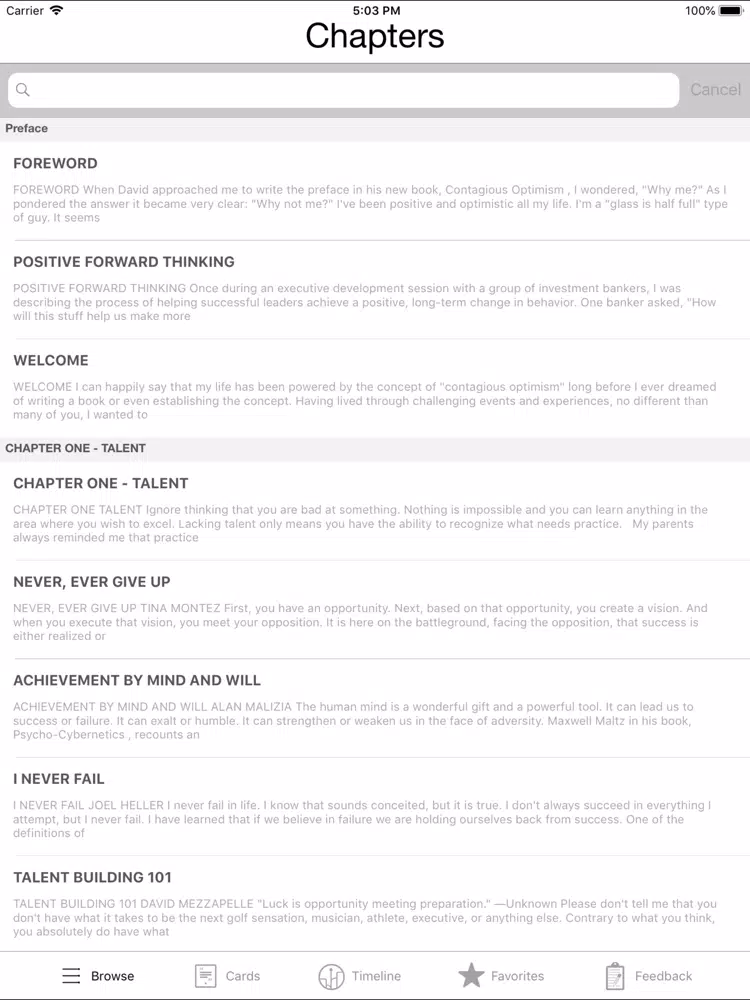 Contagious Optimism iPad Screenshots