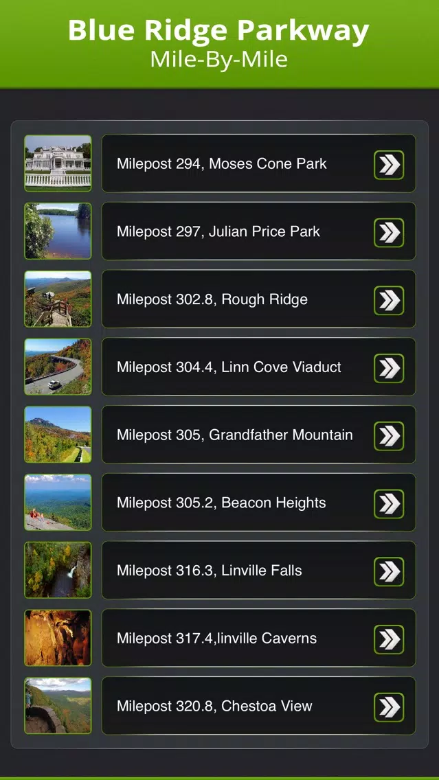 Blue Ridge Parkway Mile-By-Mile Screenshots