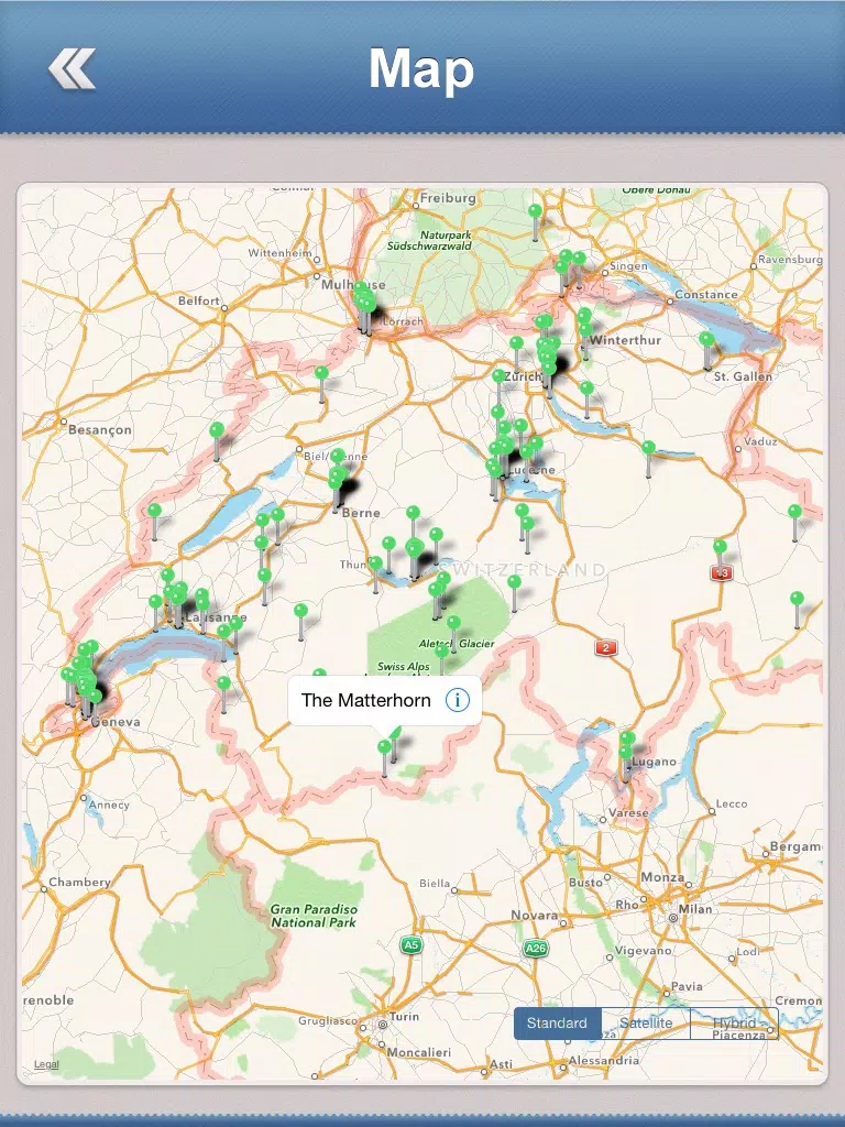 Switzerland Tourist Guide iPad Screenshots