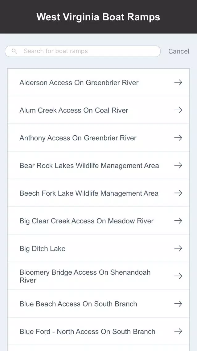 West Virginia Boat Ramps & Fishing Ramps Screenshots