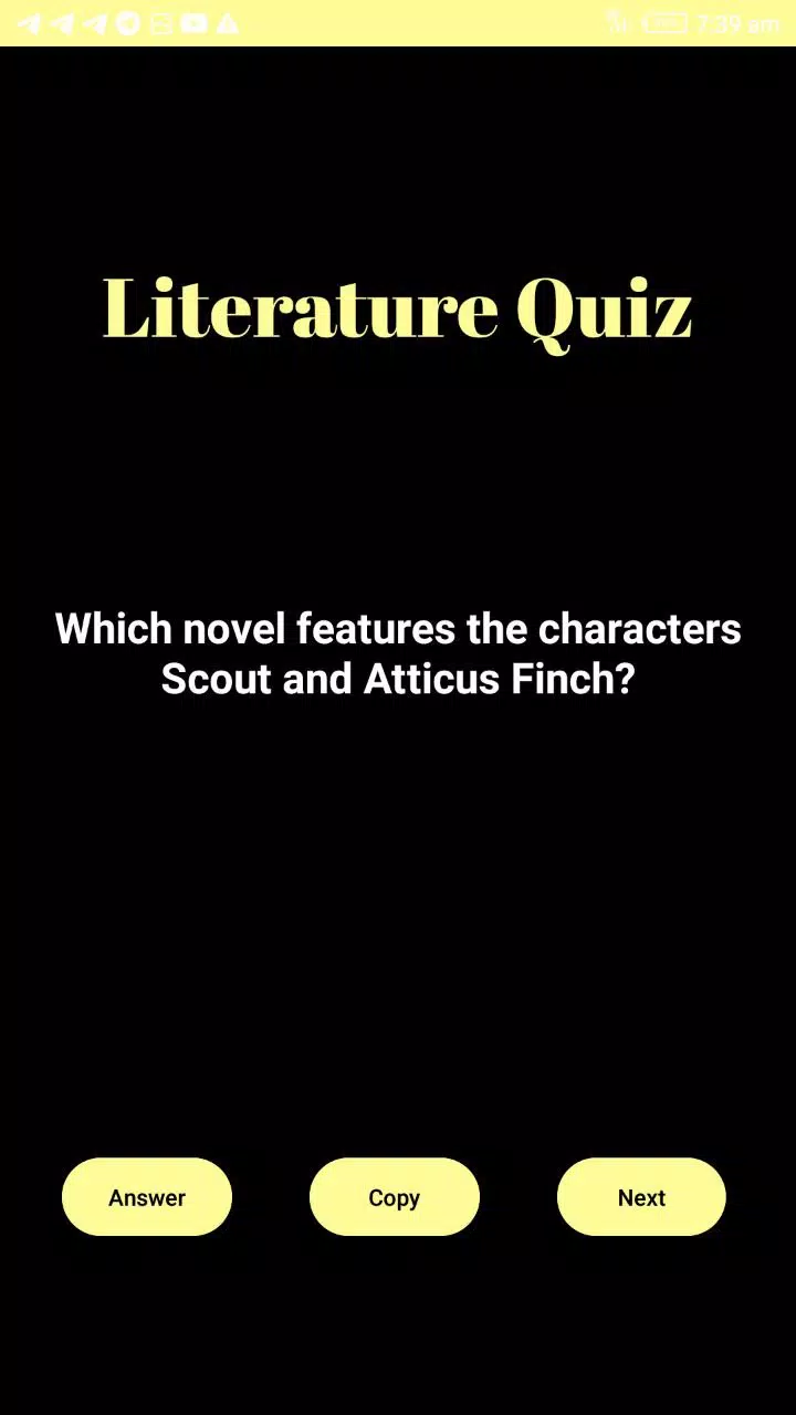 Literature Quiz Screenshots
