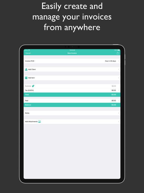JotNot Invoice iPad Screenshots
