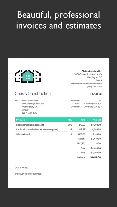 JotNot Invoice Screenshots