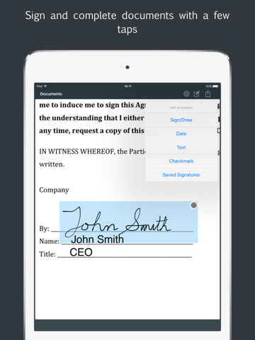 Sign by JotNot - fill and sign PDF form or sign PDF document iPad Screenshots